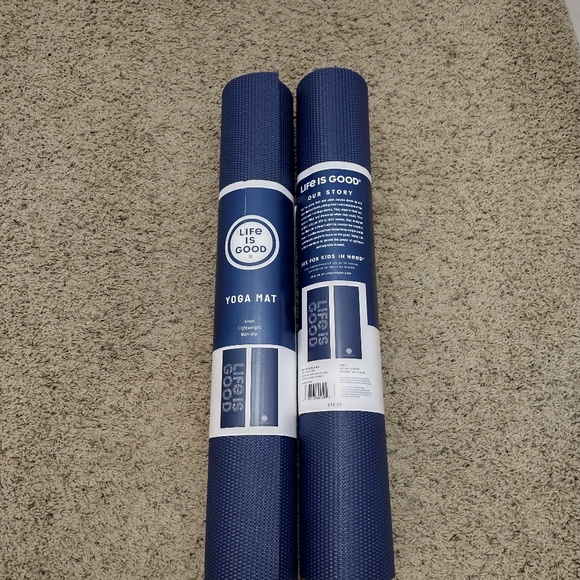 Life Is Good Yoga mat/ Reversible blue durable lightweight unique latex-free - Picture 5 of 12